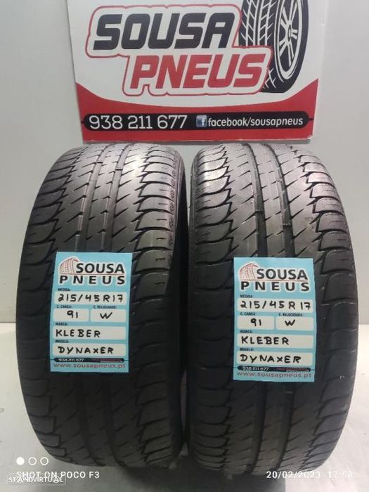 2 pneus semi novos 215-45r17 kleber - oferta dos portes