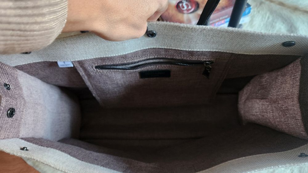 YSL RIVE GAUCHE torba shopper canvas skora