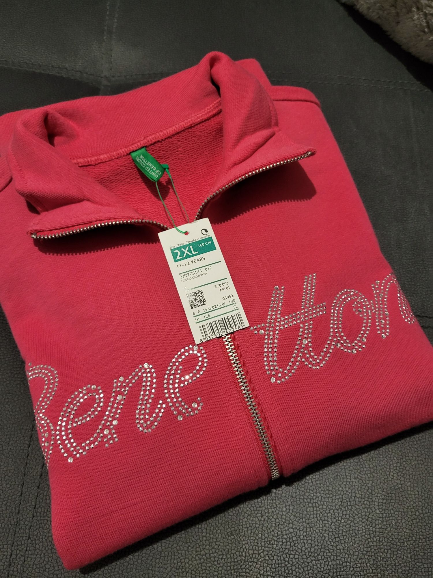 Casaco Rosa "Benetton"-Tamanho 11-12 anos