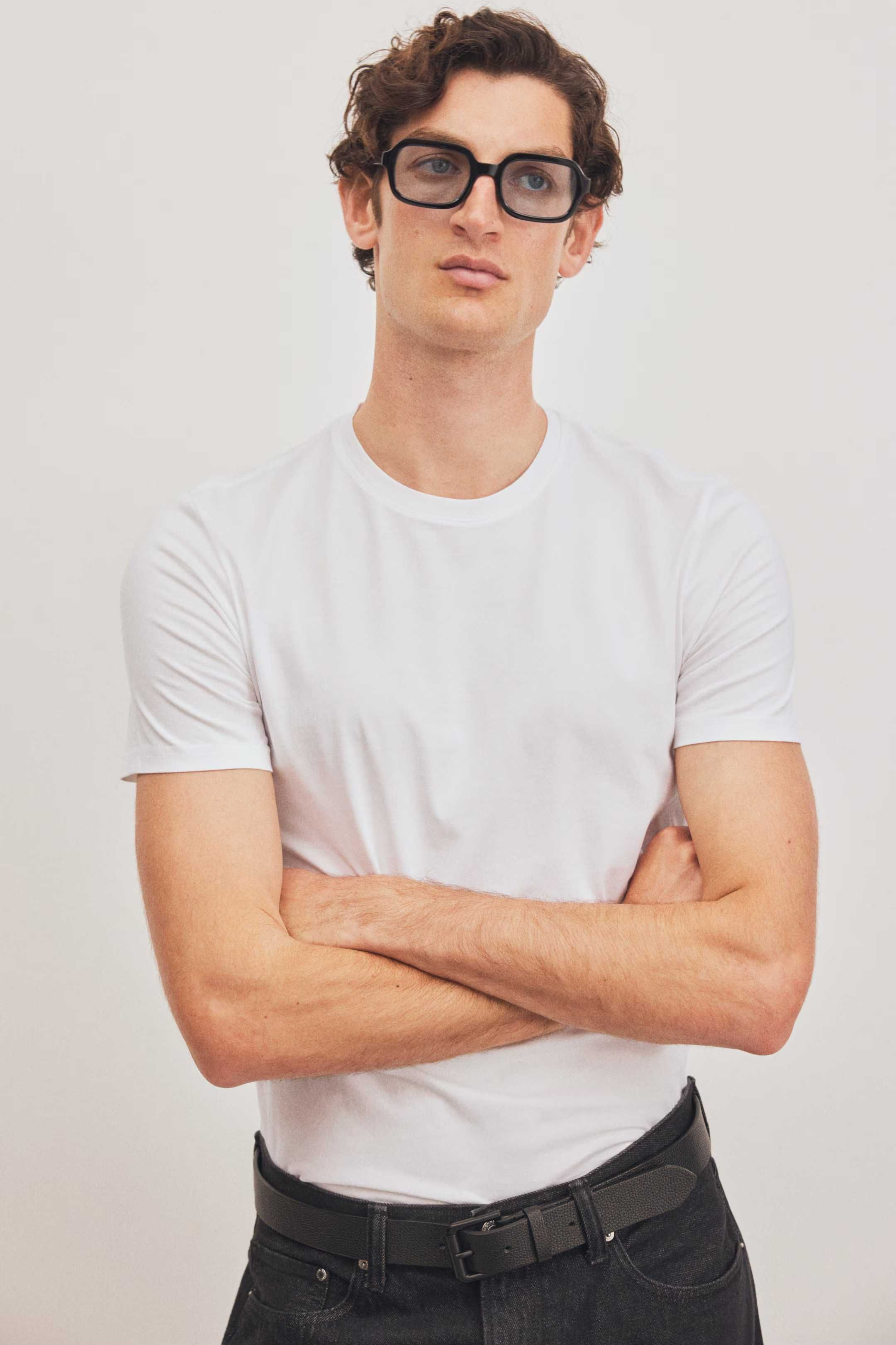 Базовая Футболка H&M из хлопка пима, Slim Fit!