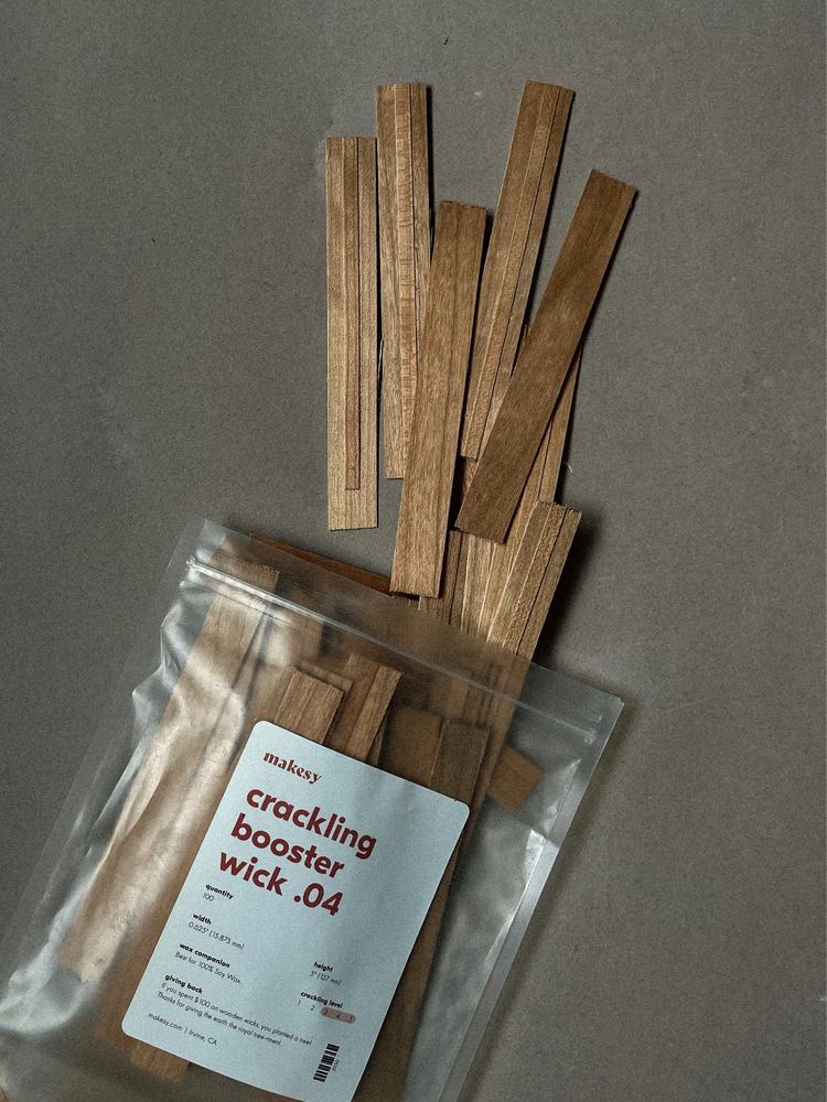 Деревʼяні ґноти Makesy (WoodenWick). 100 штук. Заводська упаковка