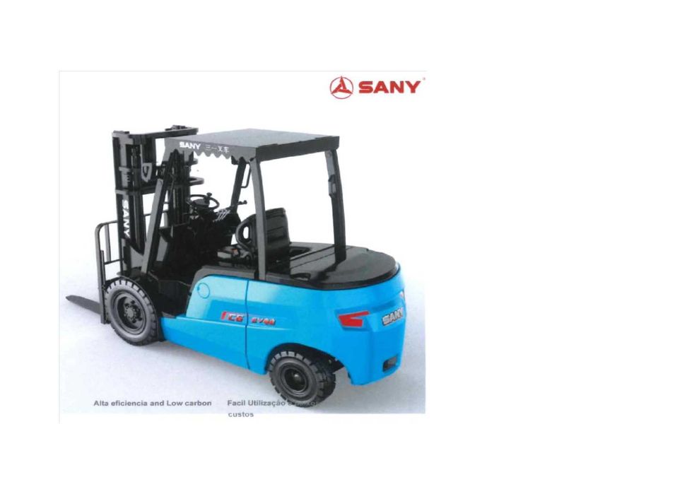 Empilhador Elétrico SANY SCP30C6 1 h carga p/ até 10 horas de trabalho