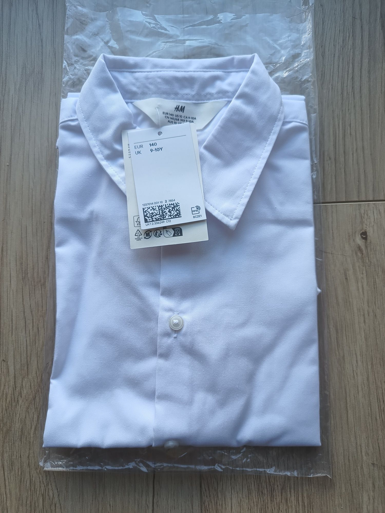 Nowa koszula biała 140 krótki rękaw H&M