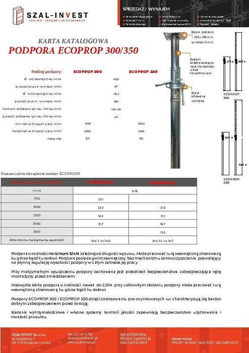 Wielka wyprzedaż UŻYWANYCH podpór ECO PROP 14 kN 350cm pula 3000 szt.