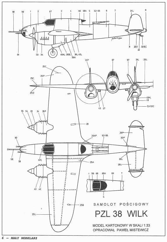 Mały Modelarz 4-5 2000 PZL-38 WILK model 1:33