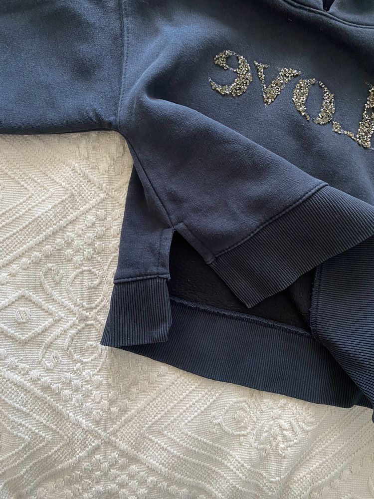 Gruba, czarna bluza z kapturem Zara