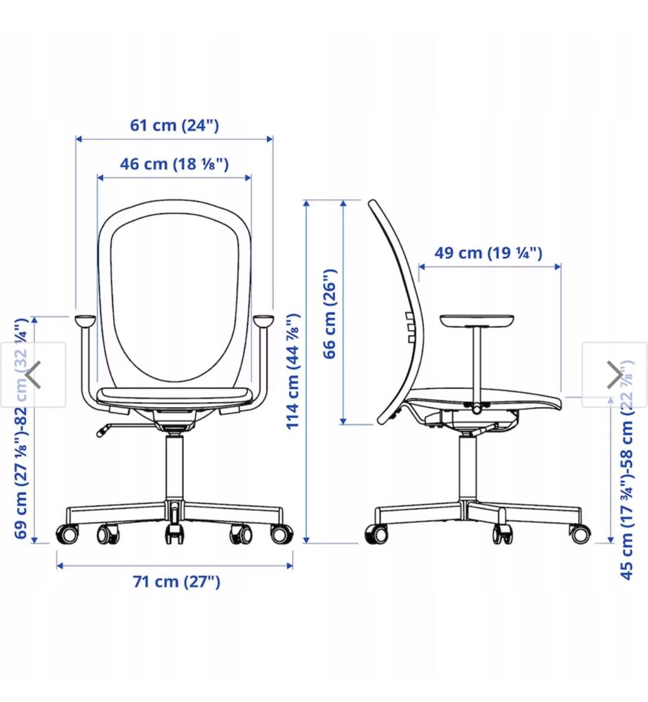 Fotel biurowy obrotowy ikea krzeslo