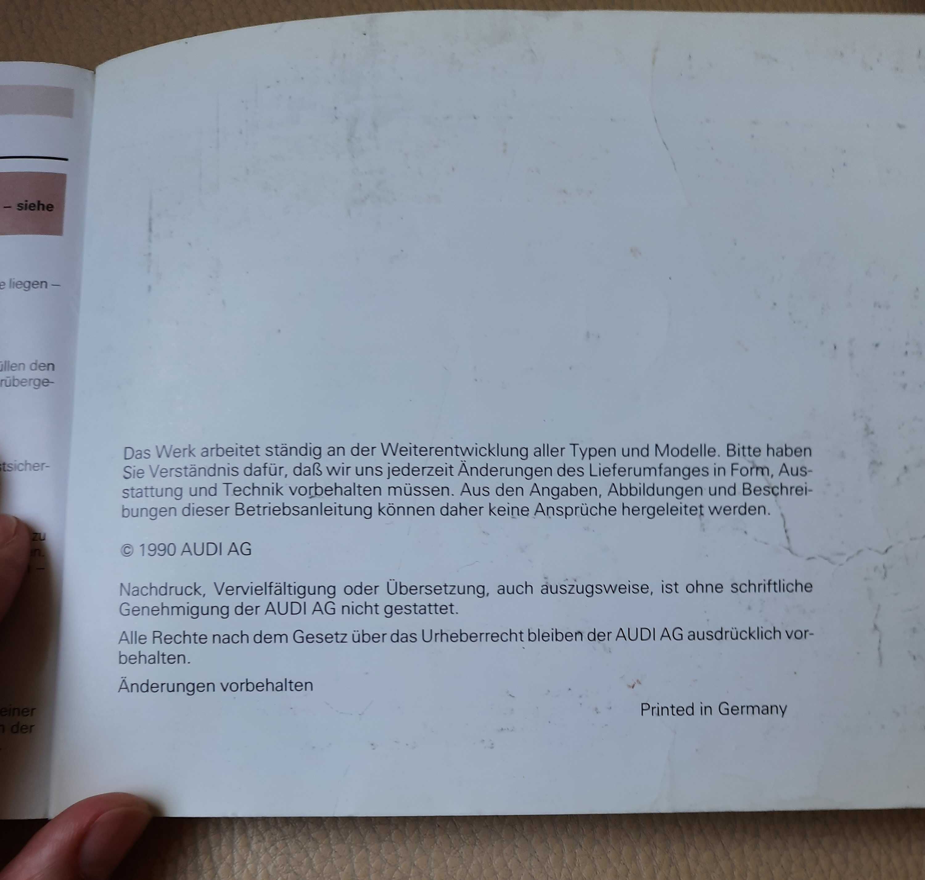 Instrukcja obsługi audi 80 po niemiecku
