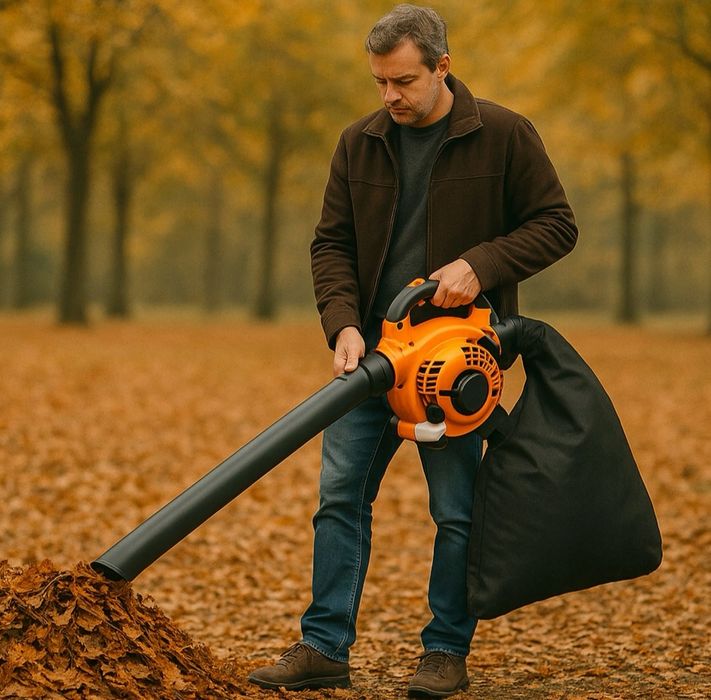 Dmuchawa+odkurzacz do liści śniegu spalinowa na benzyne z workiem 3w1