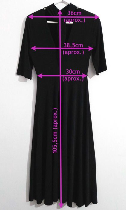 Vestido midi preto com laçada da Zara T: M Novo c/etiqueta