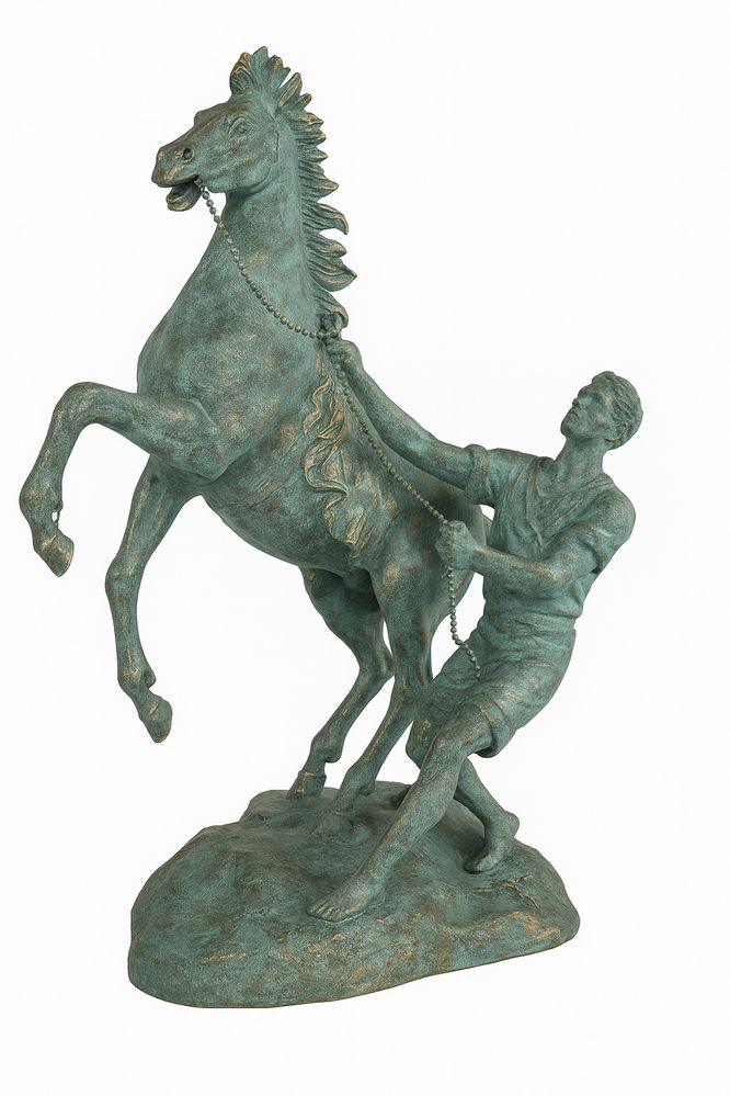 Escultura em Bronze - Cavalo com Cavaleiro
