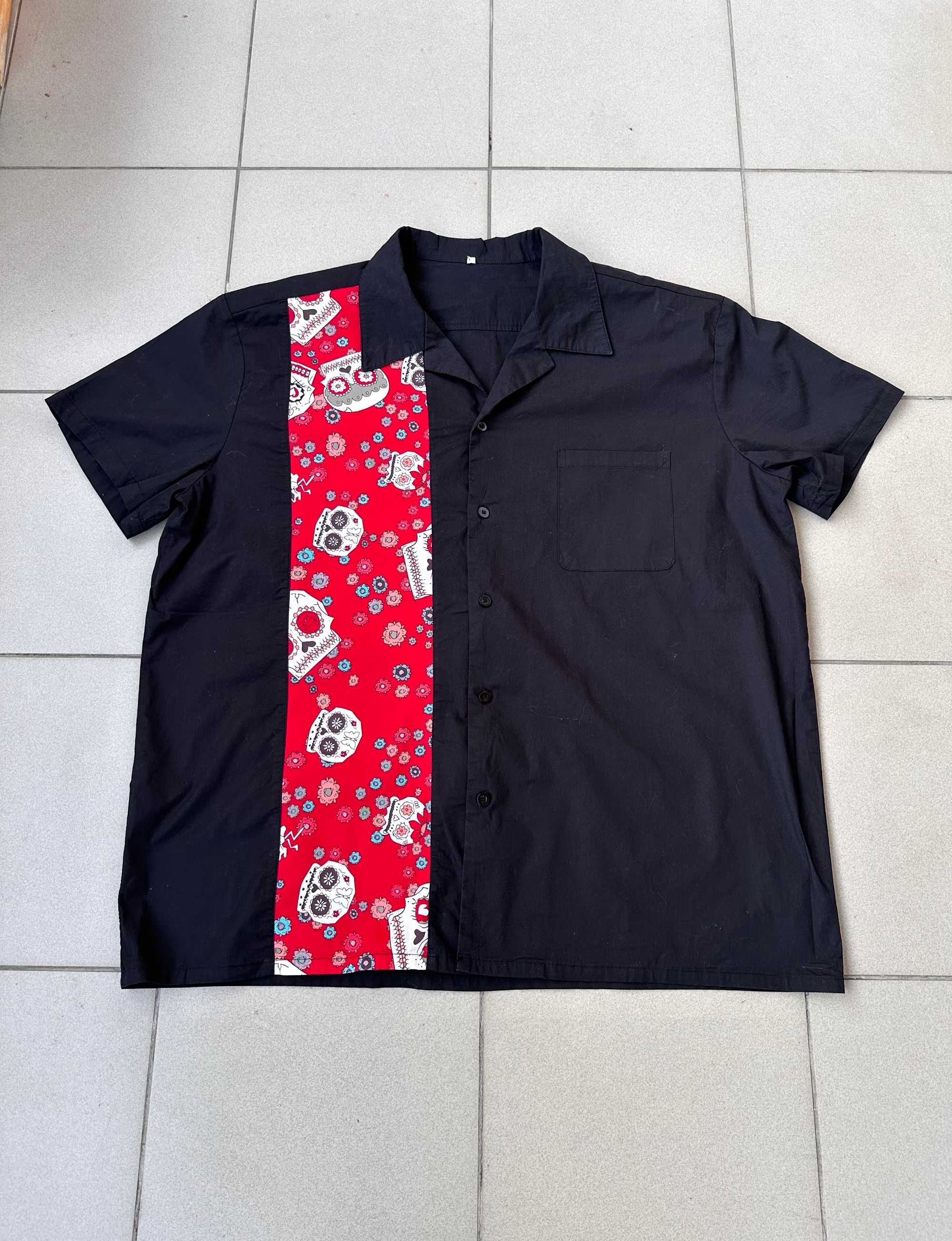 Koszula hawajska retro czaszki streetwear r. XXL