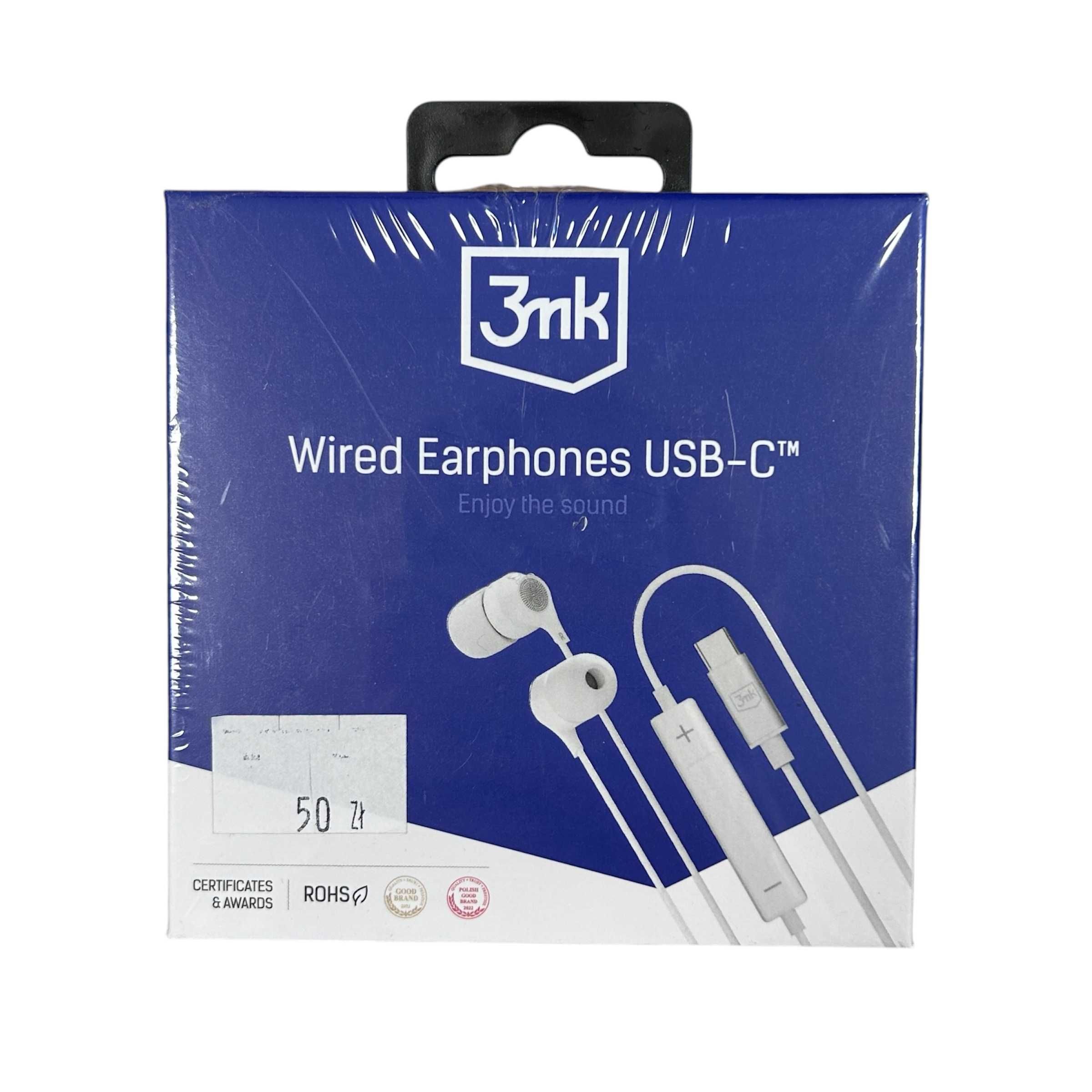 Słuchawki 3MK duszne USB-C 1,2M