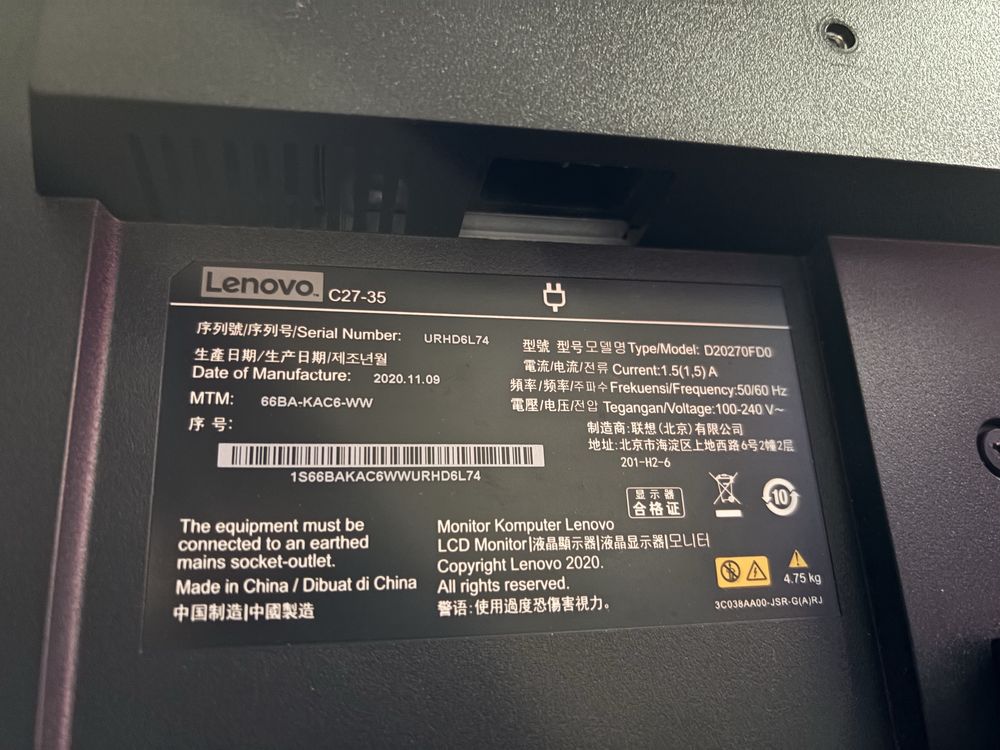 Monitor FHD 27” VN 75hz