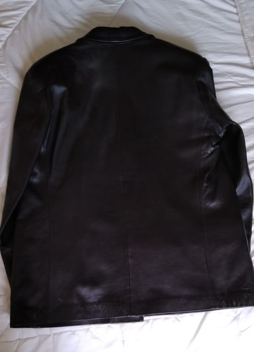 Casaco de Cabedal Preto