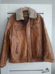 Куртка кожаная tailors & son коричневая зимняя мужская