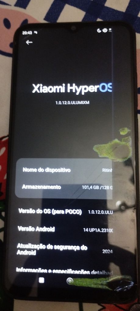 Poco m5 dispay estalado mas a funcionar