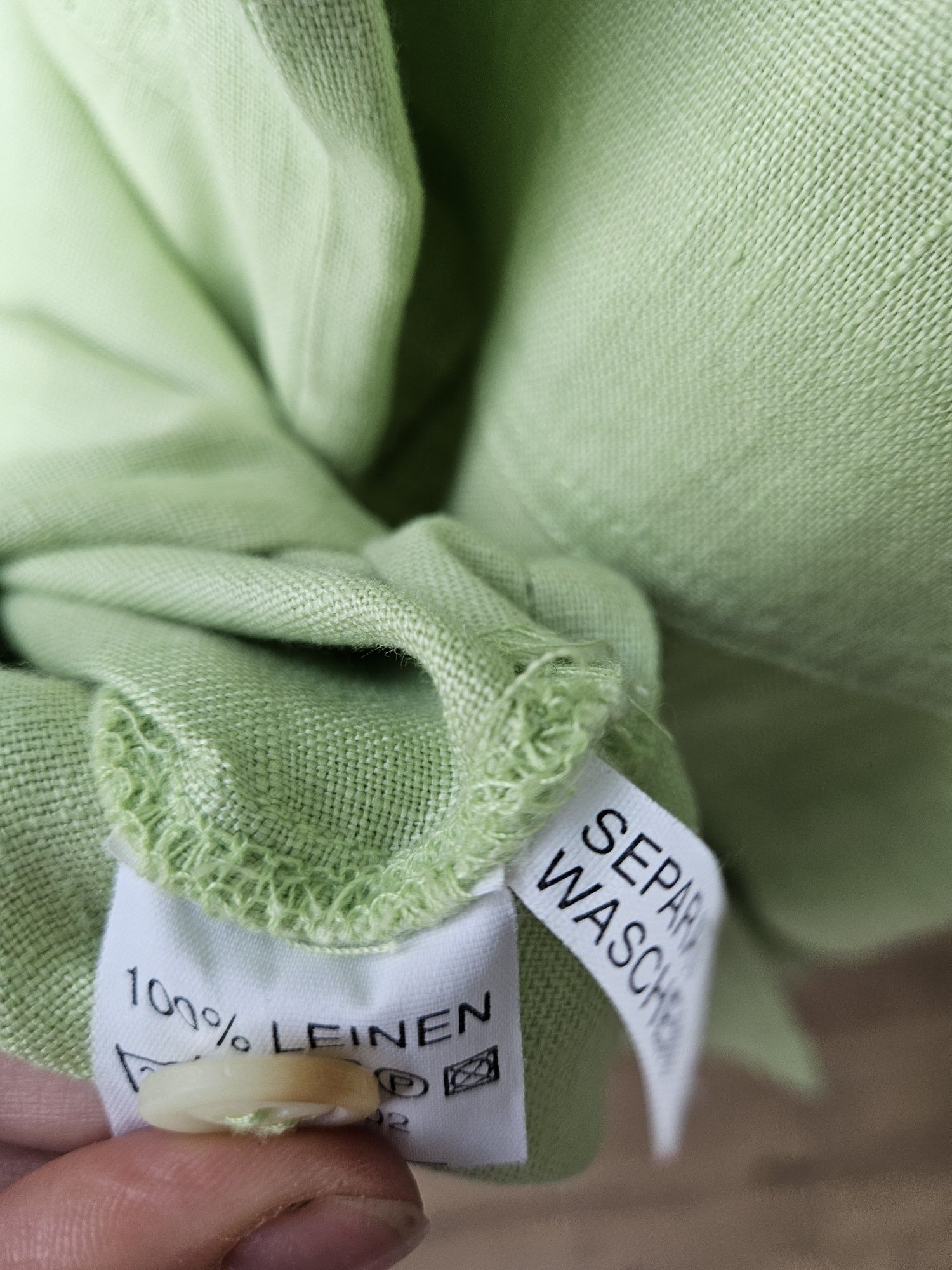 Pistacjowa lniana kamizelka damska / tunika XXL 100% Len plus size let
