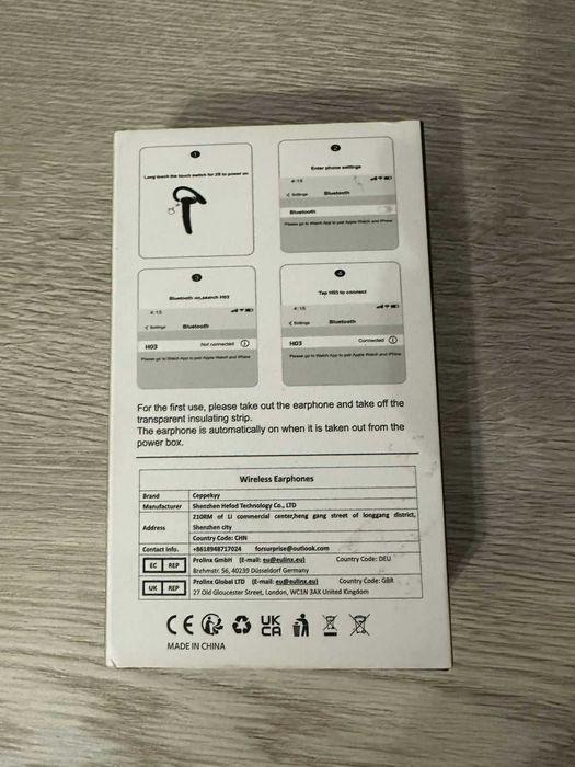 Słuchawki bezprzewodowe douszne Ceppekyy H03