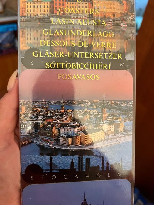 Zestaw podkładek podstawek pod kawę pamiątka Szwecja