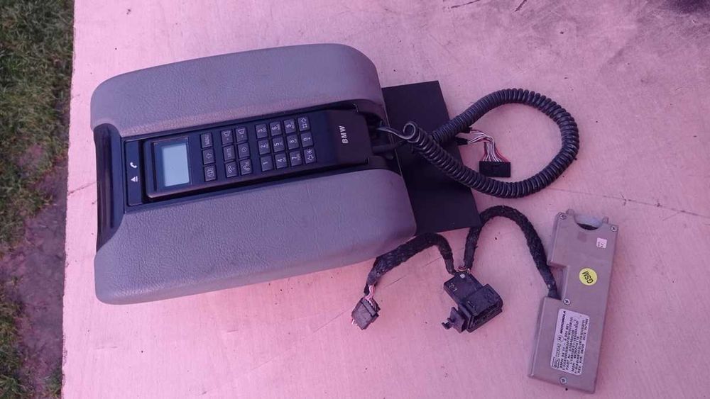 Szary przesuwany Podłokietnik + Fabryczny TELEFON BMW E39 Stan idealny