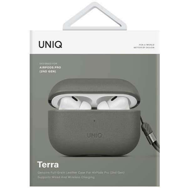 Etui do AirPods Pro 2 Skóra naturalna zielone Uniq Terra