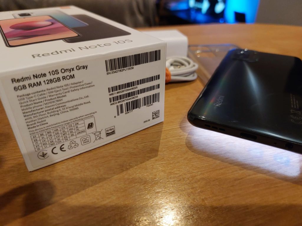 Redmi Note 10s 128gb 6gb ram Xiaomi Grey 400 zł WAWA KOMPLET Jak nowy