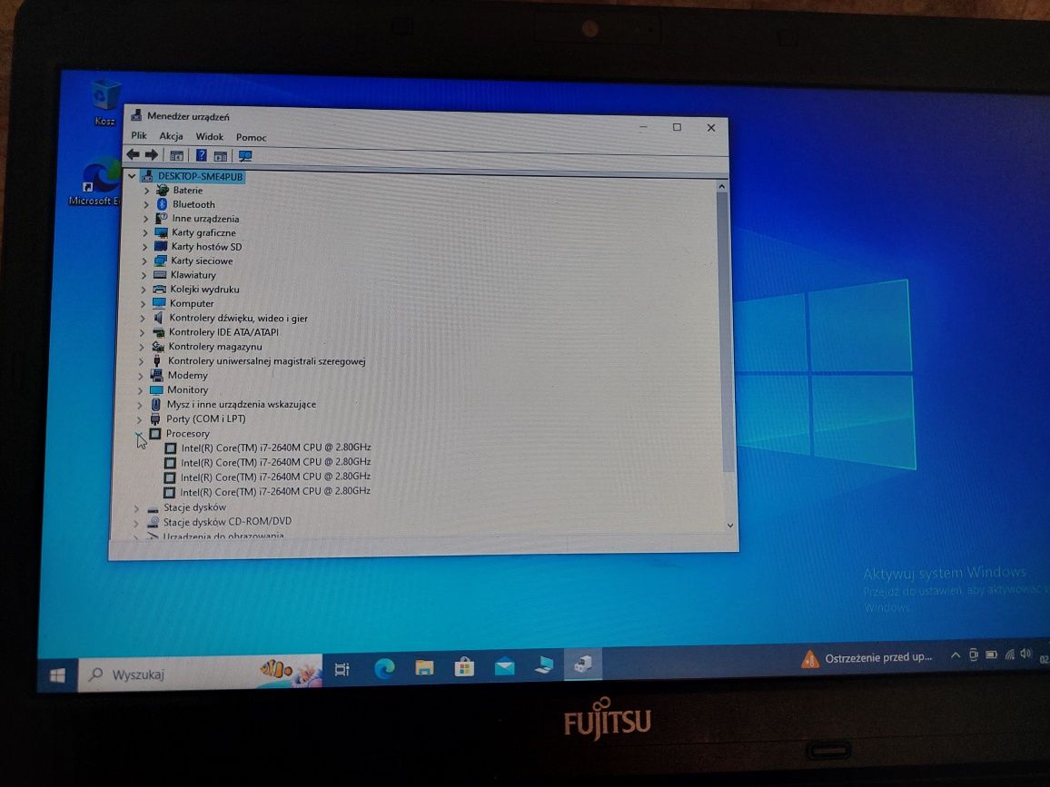 Fujitsu Livebook S781 /Intel Core i7 /Dysk 500GB /4GB Ram, bate