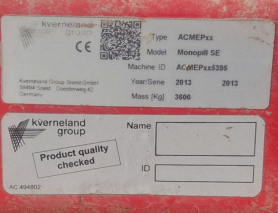 Сівалка Kverneland Monopill SE24 2013 рок