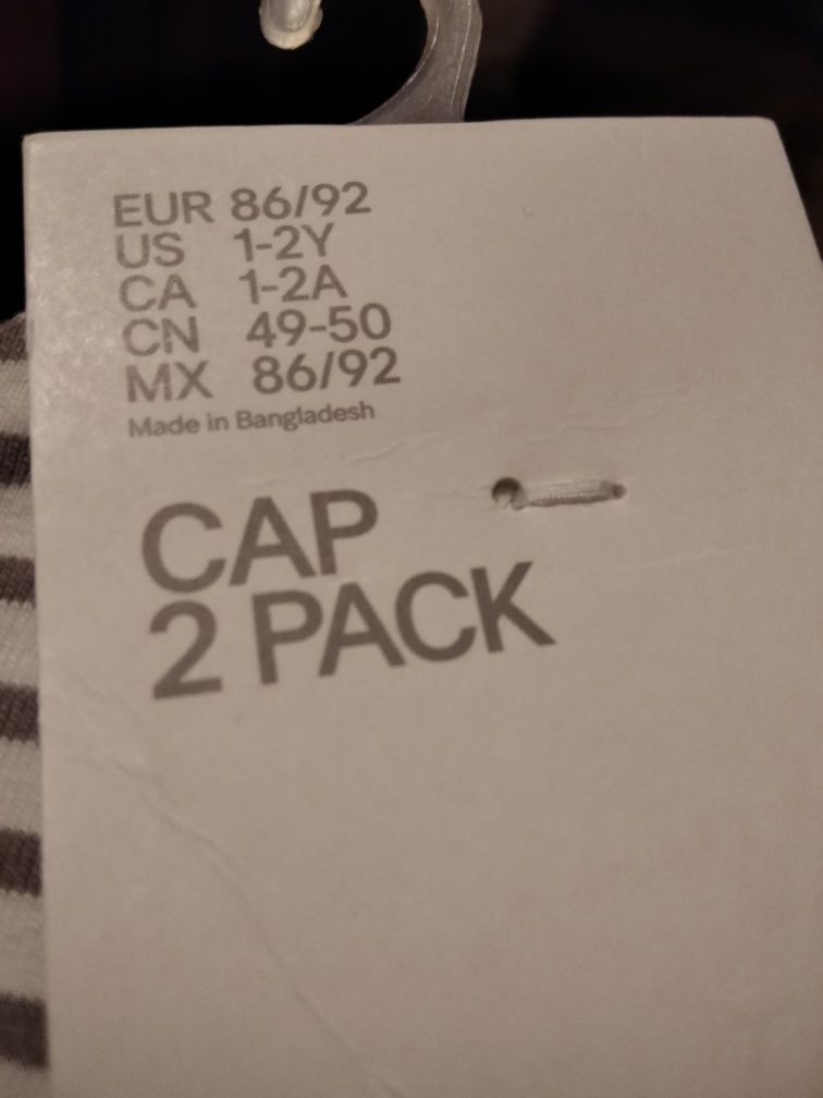 Czapki 2 szt. H&M 49-50