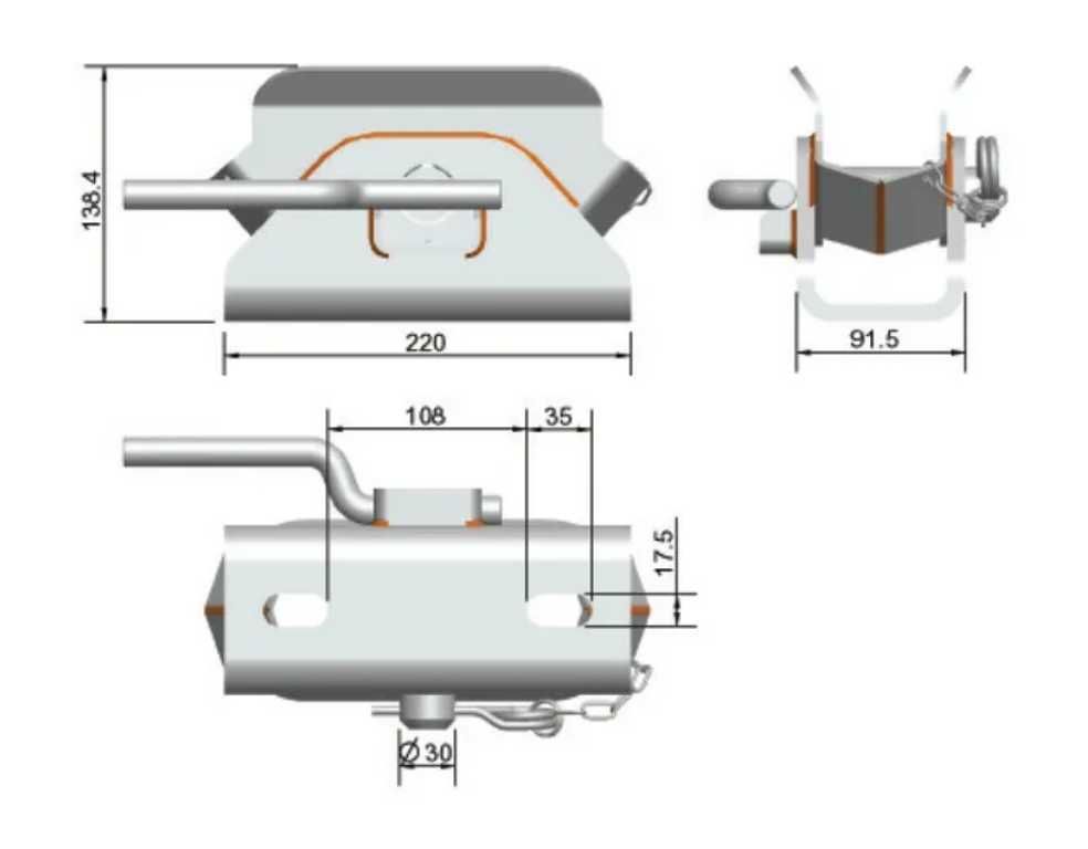 zaczep SBR-80 do przyczepy 8ton