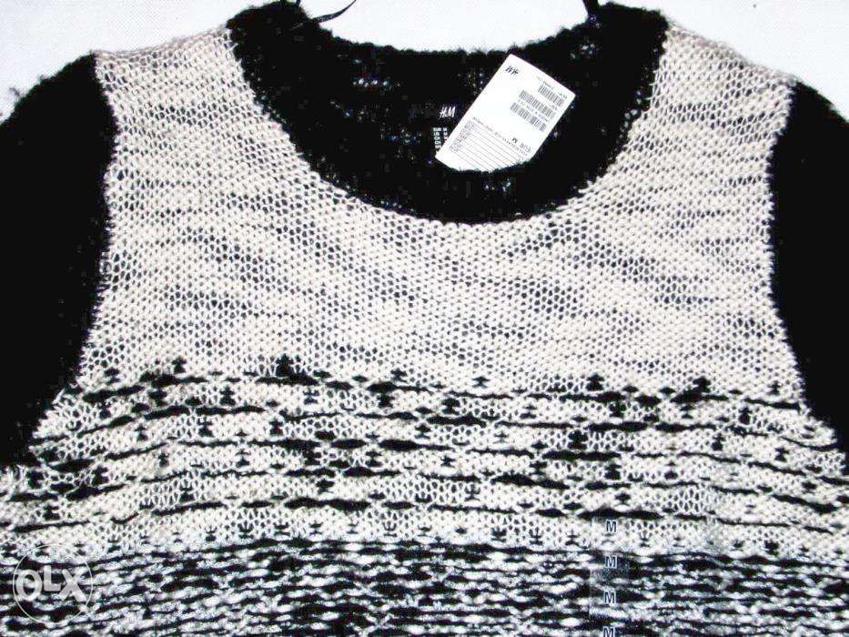 H&M Modny Ciepły Sweter NOWY 38  wełna 20%