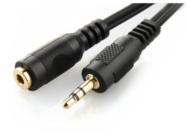 стерео аудио кабель 3.5mm jack -5м  папа-мама  3pin