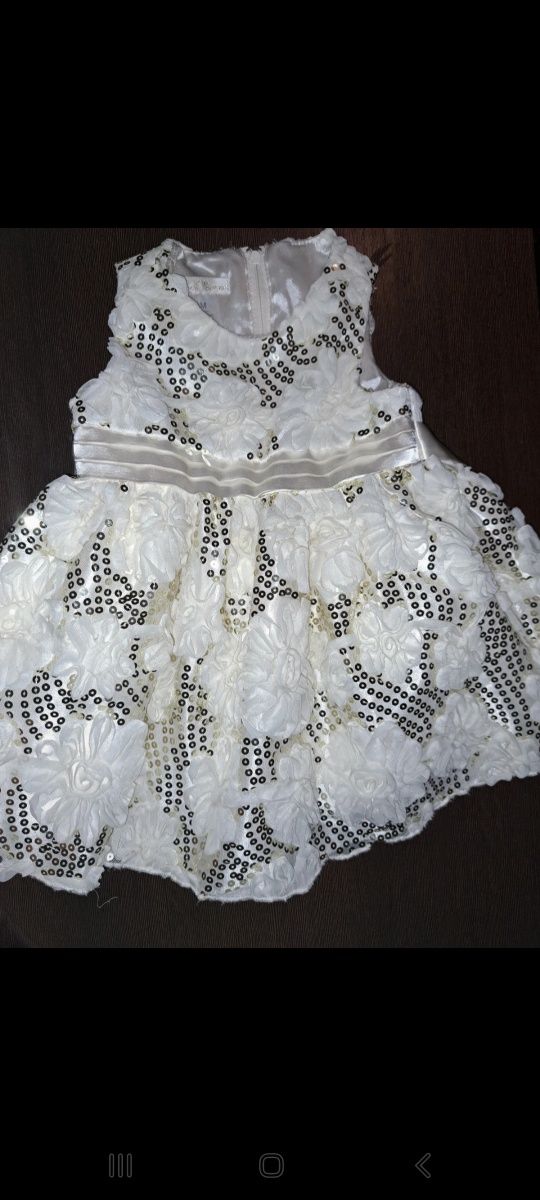Sukienka suknia balowa dla dziewczynki cekiny kwiaty efektowna