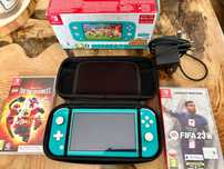 Konsola Nintendo Switch Lite, etui podróżne, gry, komplet