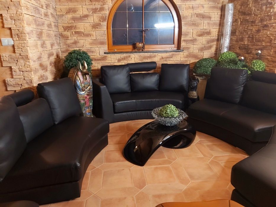 Sofa narożna skóra - modułowa wyprzedaż ekspozycji.