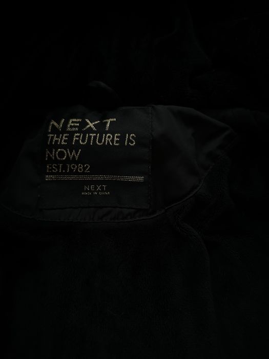 Зимнее пальто next 7/122 см черное для девочки на флисе зимове пальто