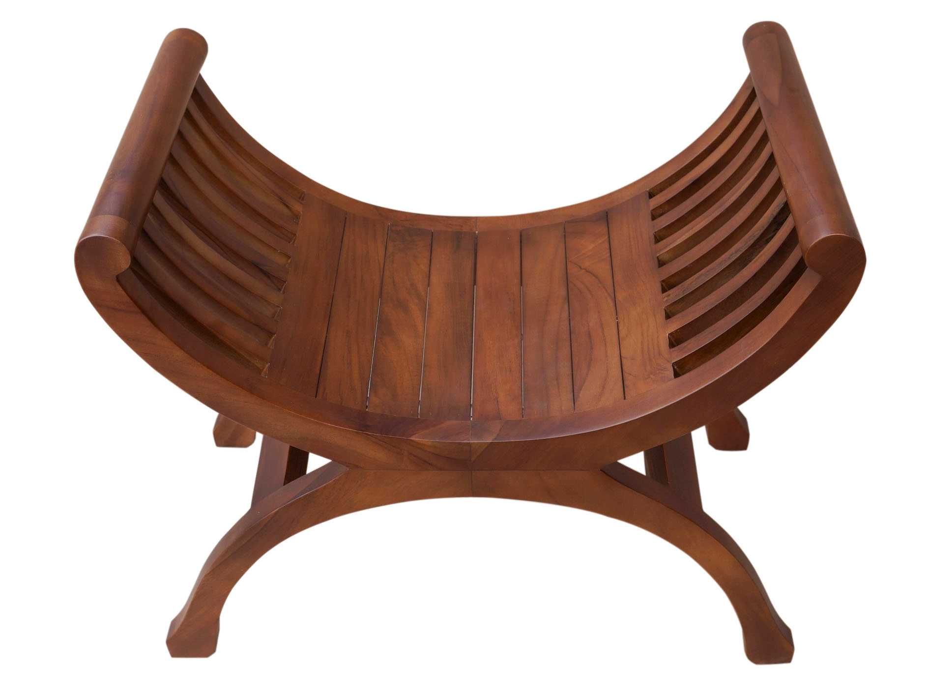 Orientalna ławka teak siedzisko krzesło rzymskie