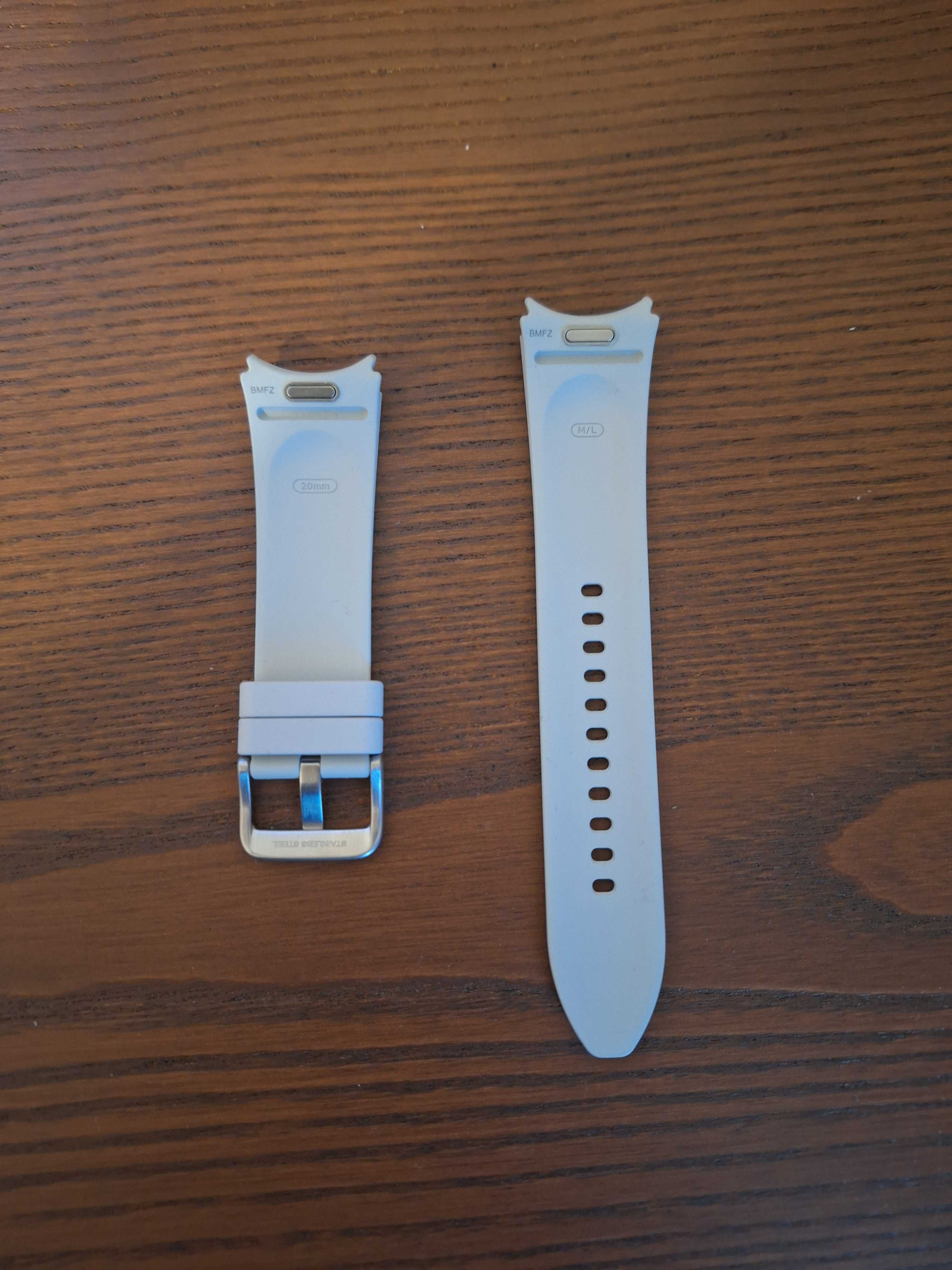 Pasek Hybrid Eco-Leather Band do Galaxy Watch 6 (M/L) Srebrny