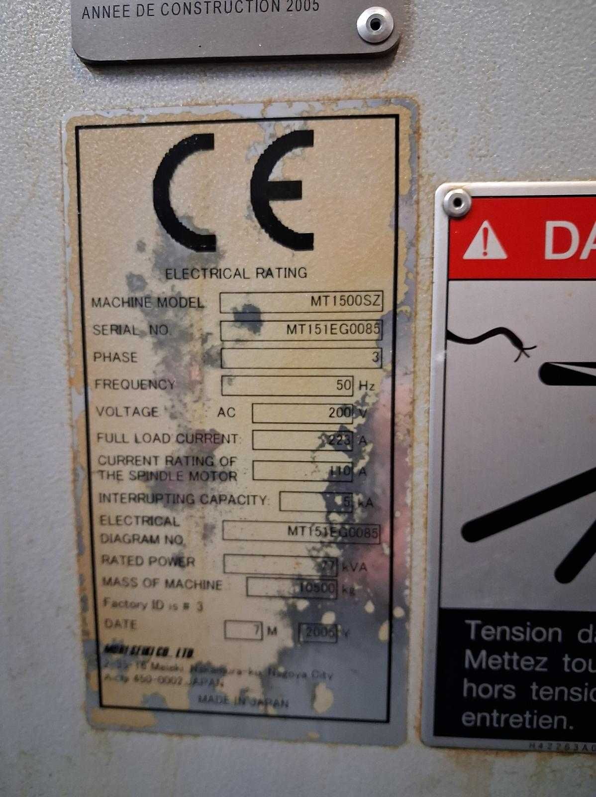 Centro de fresagem e torneamento Mori Seiki Mod. MT 1500 SZ