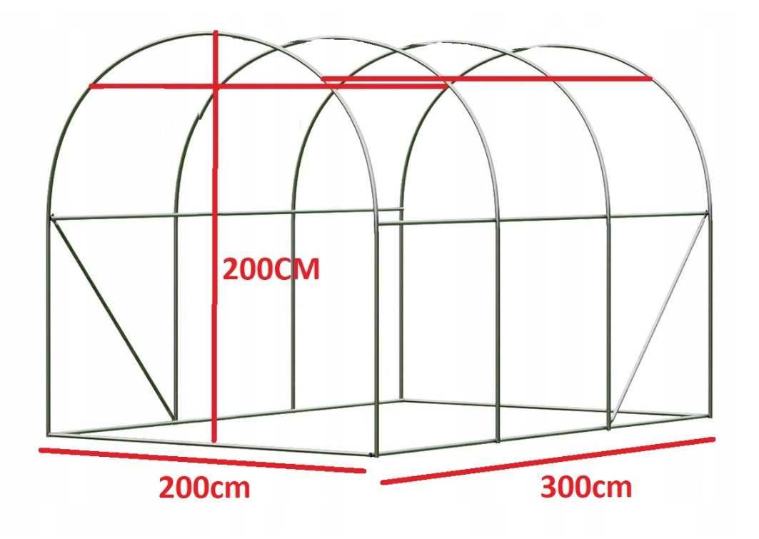 NOWY Tunel Foliowy Ogrodowy 2x3 PREMIUM SZKLARNIA 300x200x200