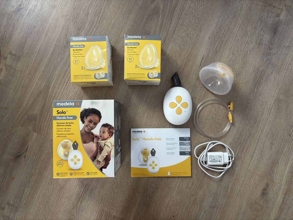 Laktator elektryczny Medela Solo Hands-free + dodatkowe wkładki