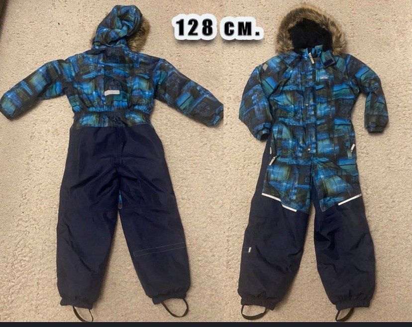 Зимний сдельный комбинезон на мальчика Lenne. 128 см.