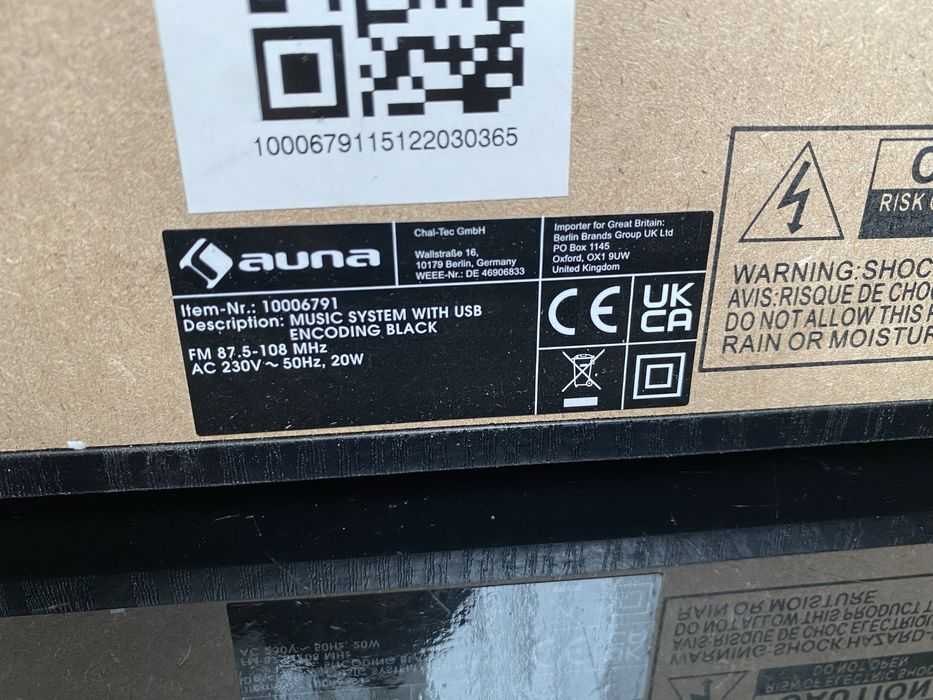 Програвач вінілу стереосистема з Німеччини Auna 388-BT 10006791