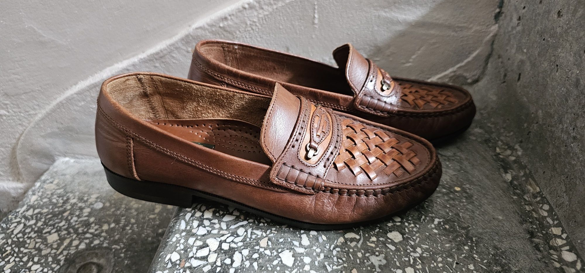 Gross Blak włoskie skórzane mokasyny męskie rozmiar 42 wkładka 26cm