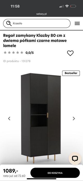 Czarna komoda / regał bez śladów użytkowania