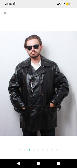 Чоловіче пальто бушлат шкіряний куртка the end італія