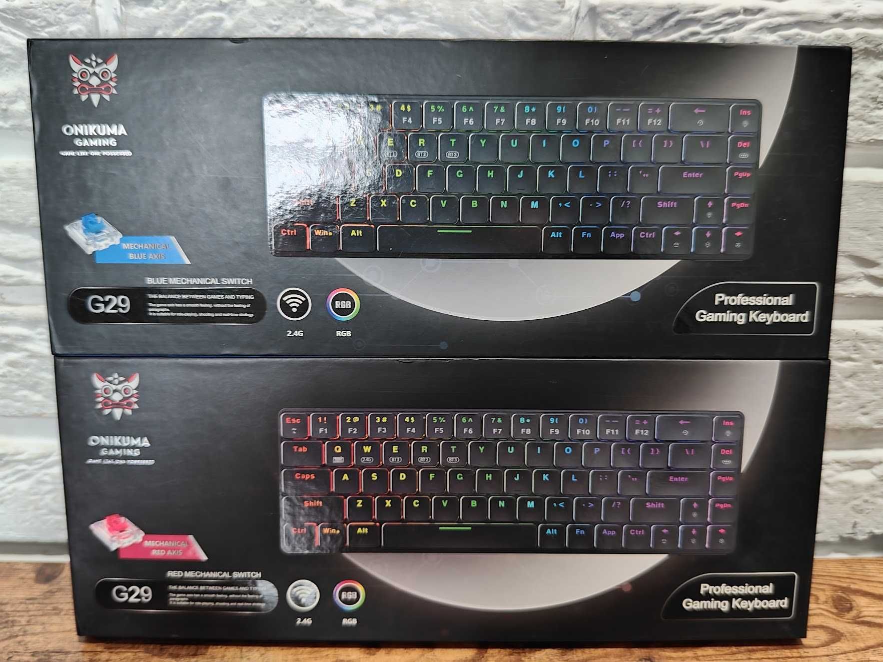 Onikuma G29 бездротова механічна клавіатура 60% low-profile RGB