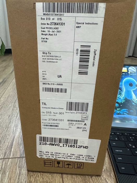 ноутбук dell xps 9310 i7 1165G7 16/512/ 13.4" дюйма !!!