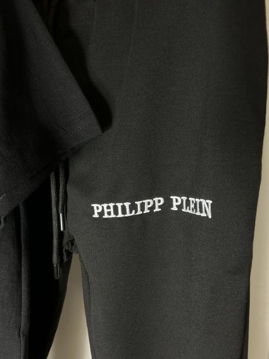 PHILIPP PLEIN 2025 Мужской весенний костюм черный комплект футболка